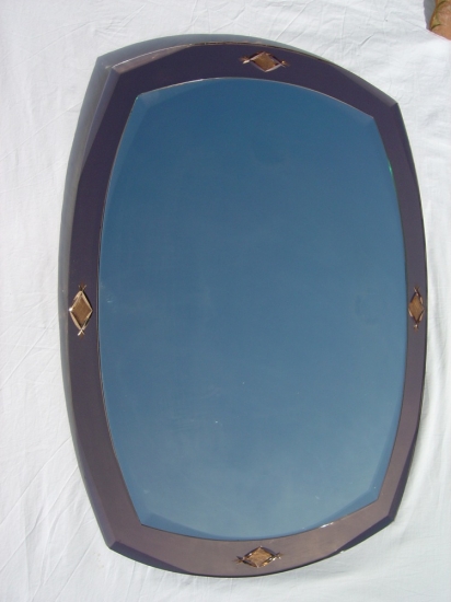 Oval Pink Glass Mirror