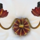 Pair of 1940s Red Glass Wall Sconces
