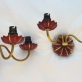 Pair of 1940s Red Glass Wall Sconces